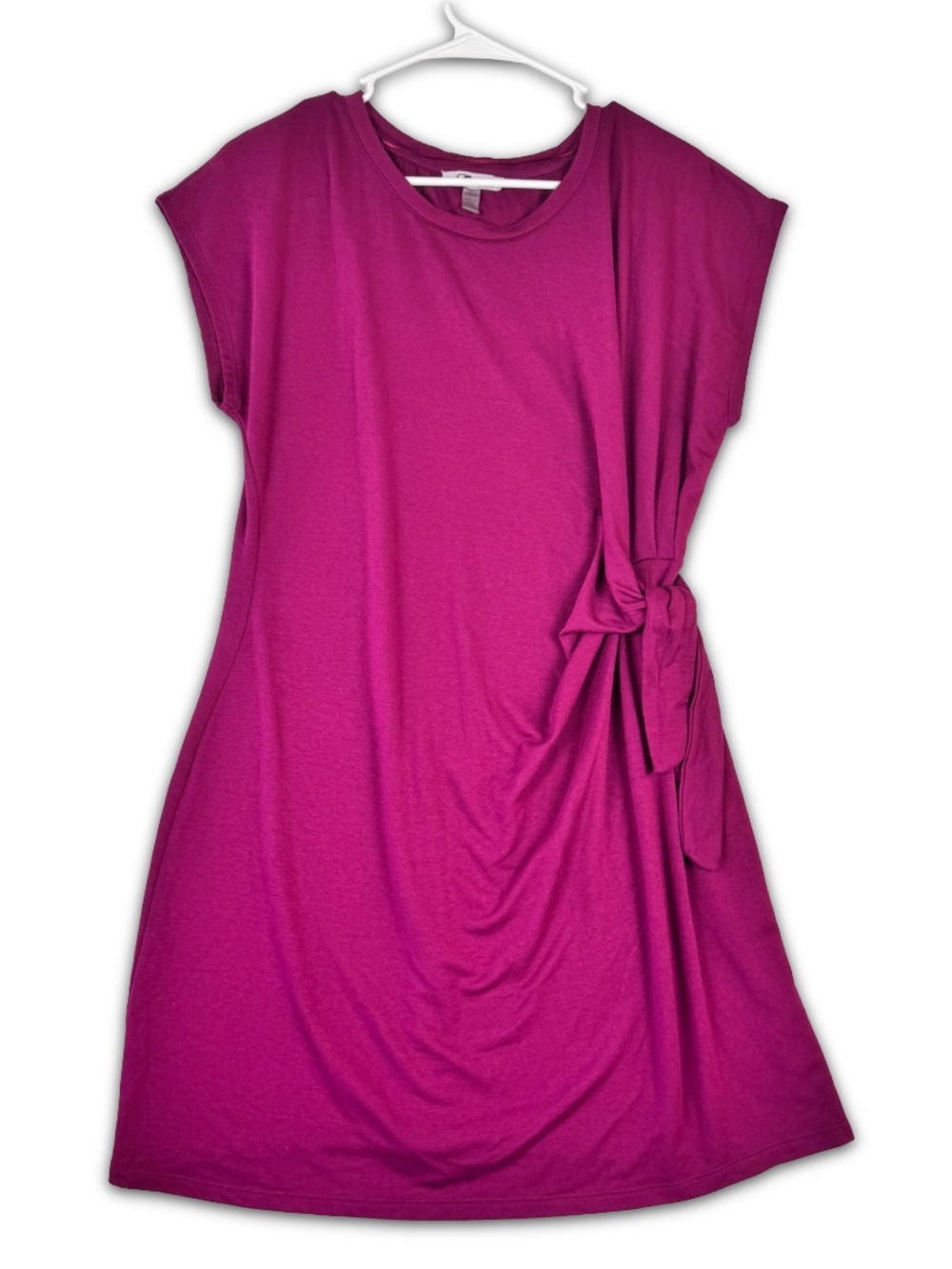 Cable & Gauge Sport Dress Womens XL Faux Wrap Side Tie Detail Stretch Cap Sleeve